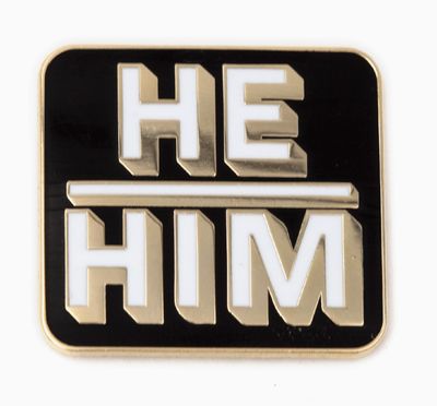 He/Him Pronoun Block Pin