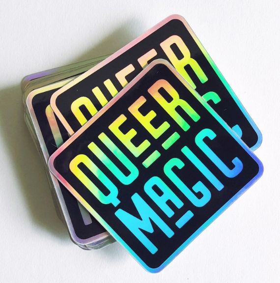 Queer Magic Square Sticker, Colour: Black