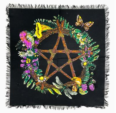 Floral Pentagram Altar Cloth