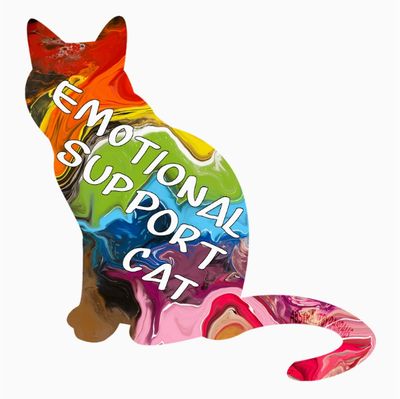 Progress Pride Emotional Support Cat Sticker