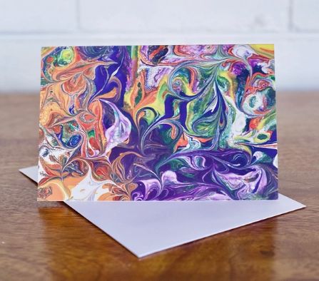 Rainbow Swirl Blank Greeting Card
