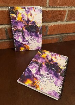 Purple Yellow Soft Touch Wire-O Notebook