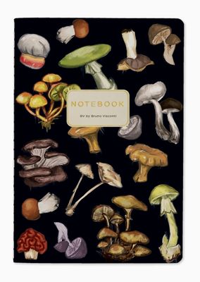 Mushrooms On Black Notebook