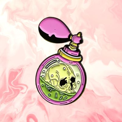 Skull Perfume Bottle Pin