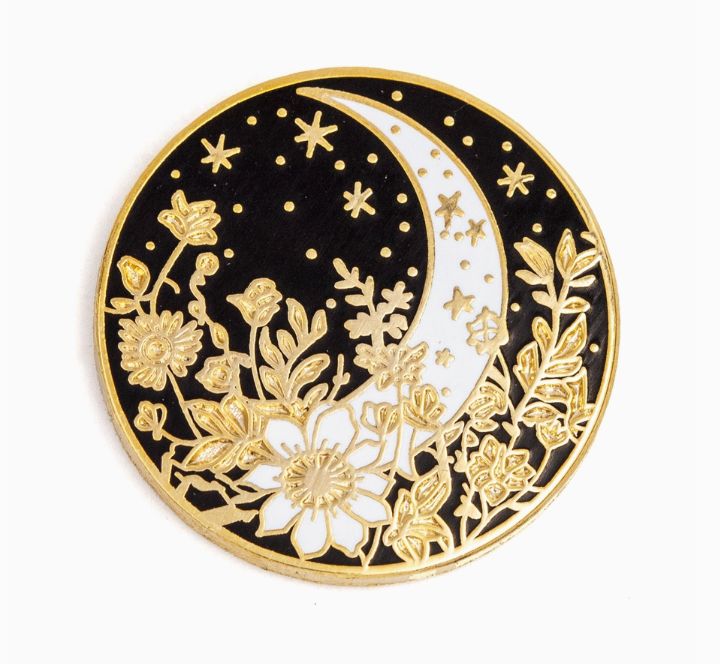 Floral Harvest Moon Pin