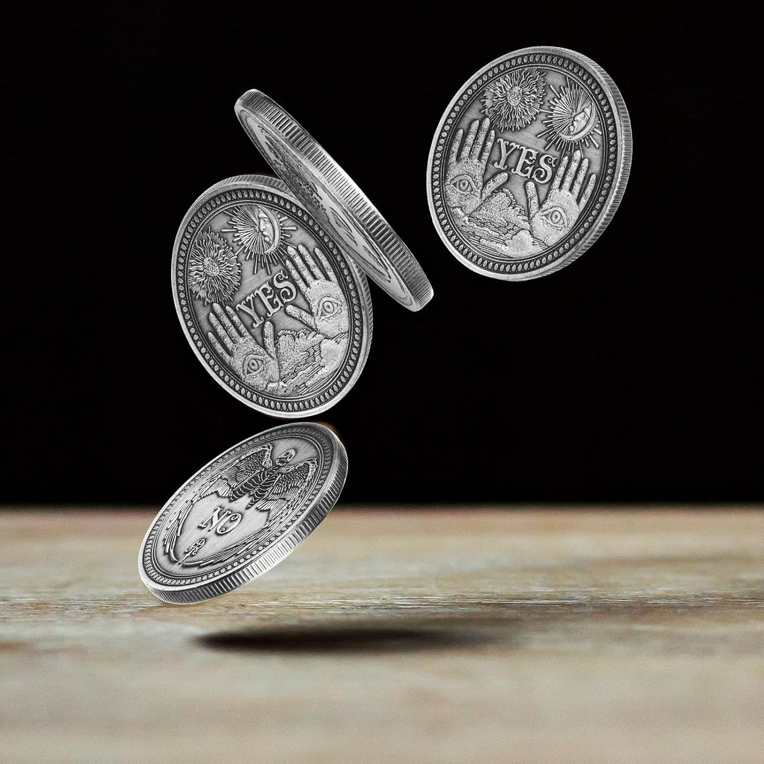 Silver Yes No Challenge Coin