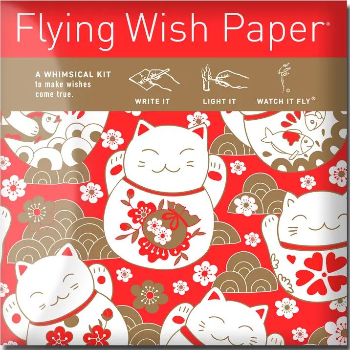 Lucky Cat Flying Wish Paper