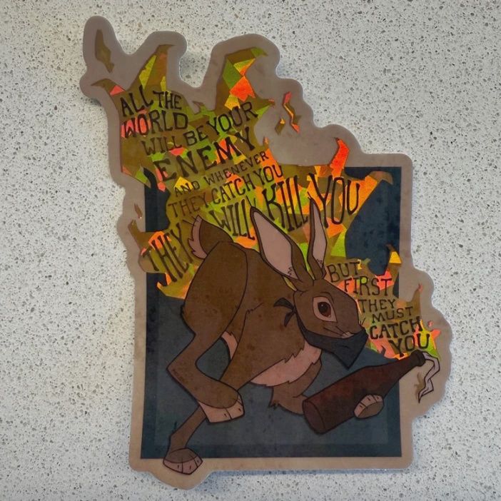 All the World Rebel Rabbit Sticker