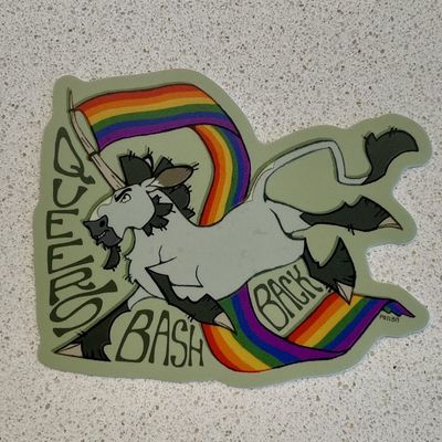 Queers Bash Back Unicorn Sticker
