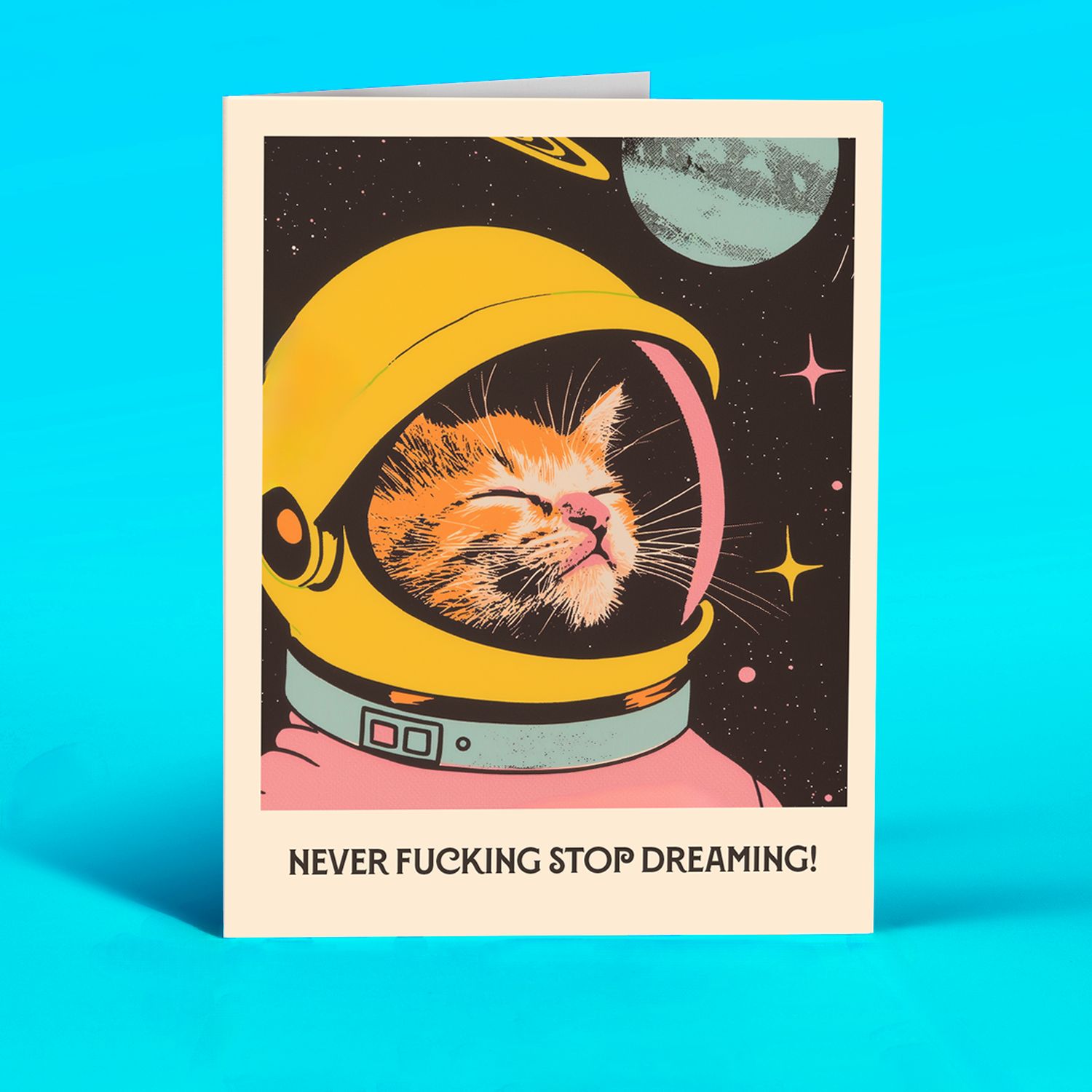 SPACECAT DREAMS Greeting Card