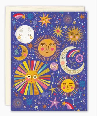 Suns &amp; Moons Blank Notecard