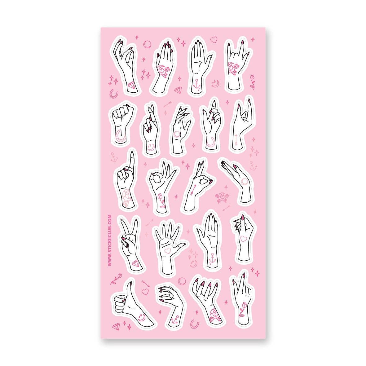 Tattoo Hands Sticker Sheet