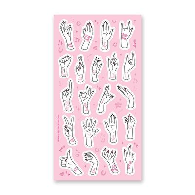 Tattoo Hands Sticker Sheet
