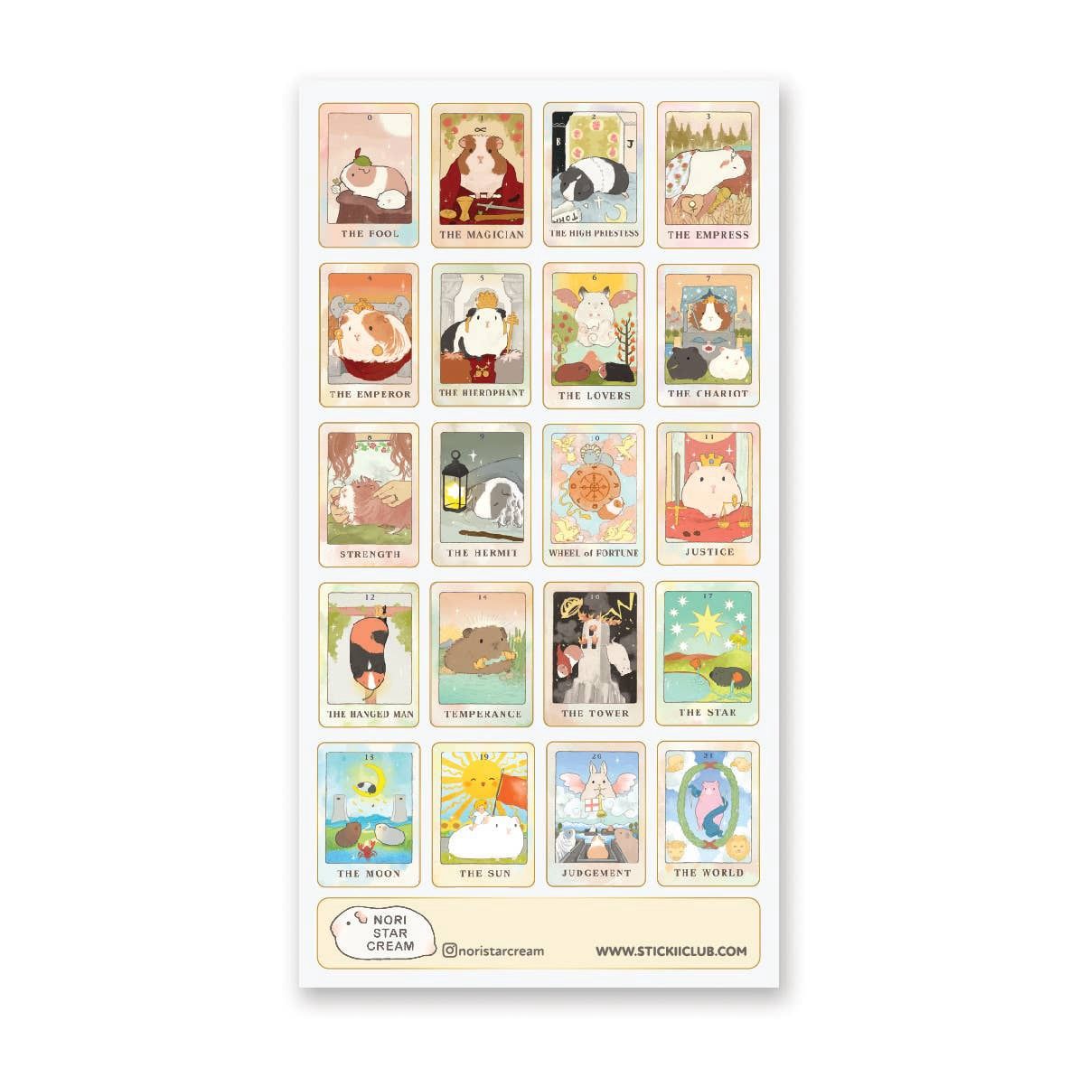 Guinea Pig Tarot Sticker Sheet