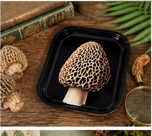 Morel Mushroom Metal Tray
