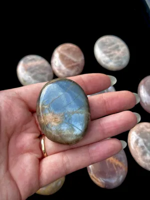 Black Moonstone Palm Stone
