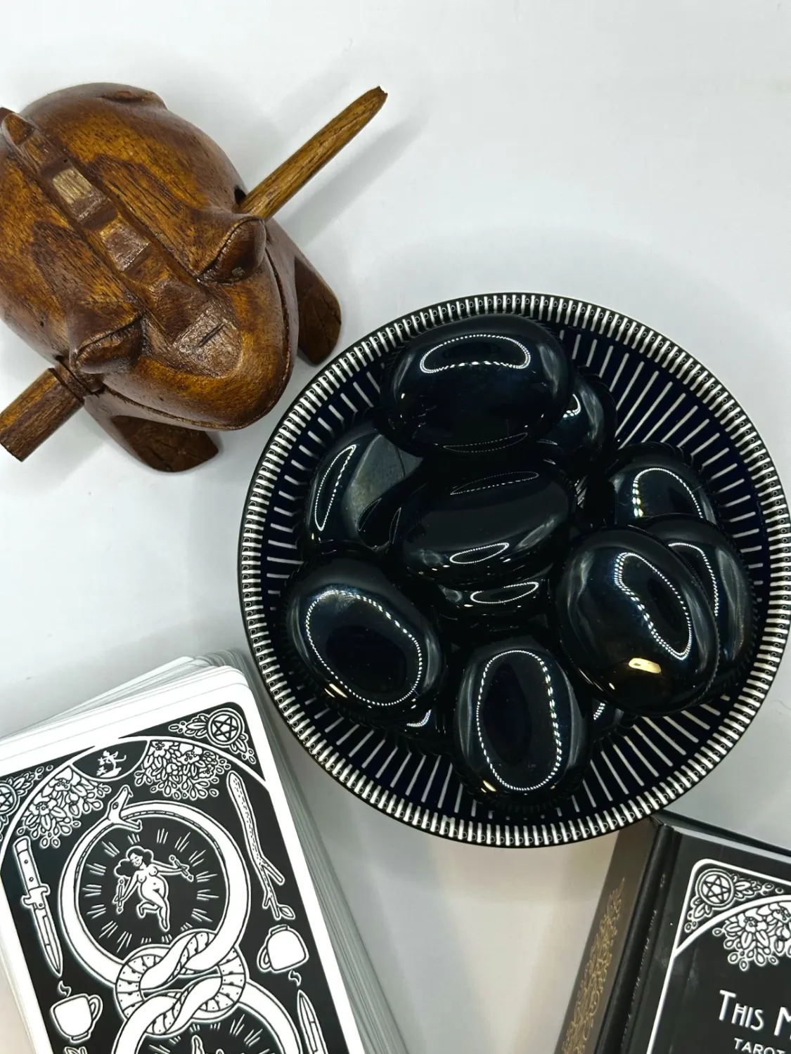 Black Obsidian Palm Stone