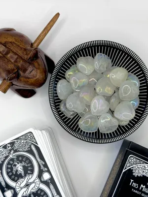 White Aura Quartz Heart