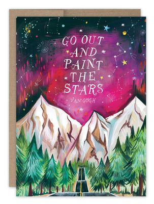 Night Sky Paint The Stars Encouragement Card
