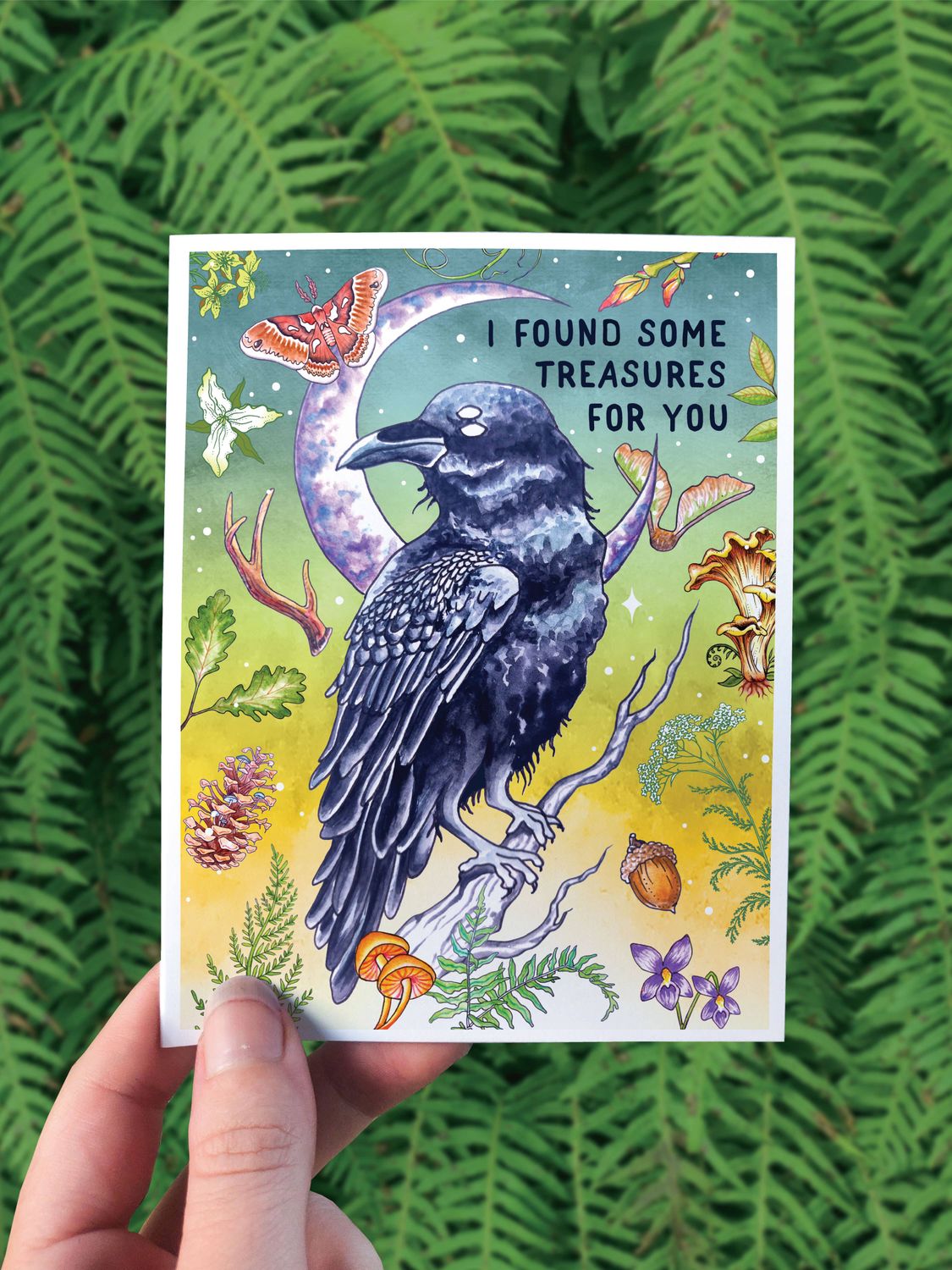 Raven Treasure Greeting Card