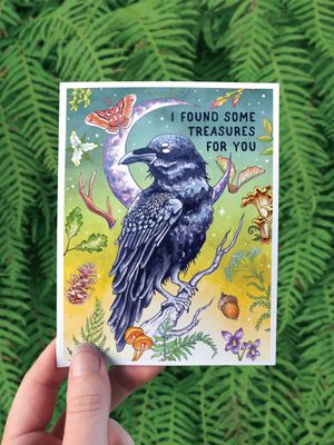 Raven Treasure Greeting Card