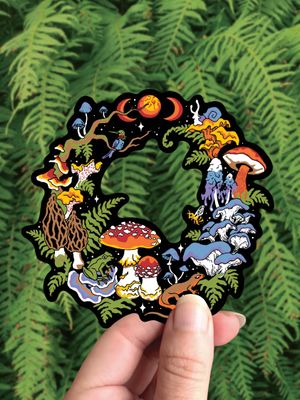 Mushroom Fairy Ring Vinyl Sticker