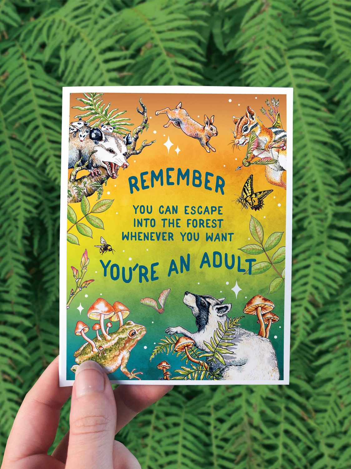 Feral Forest Escape Greeting Card