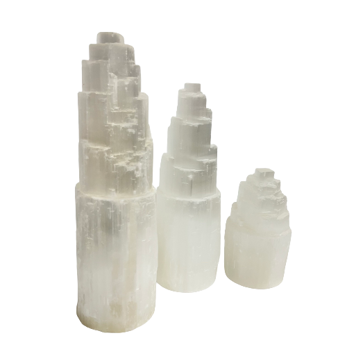 Selenite Lamp Tower 6"