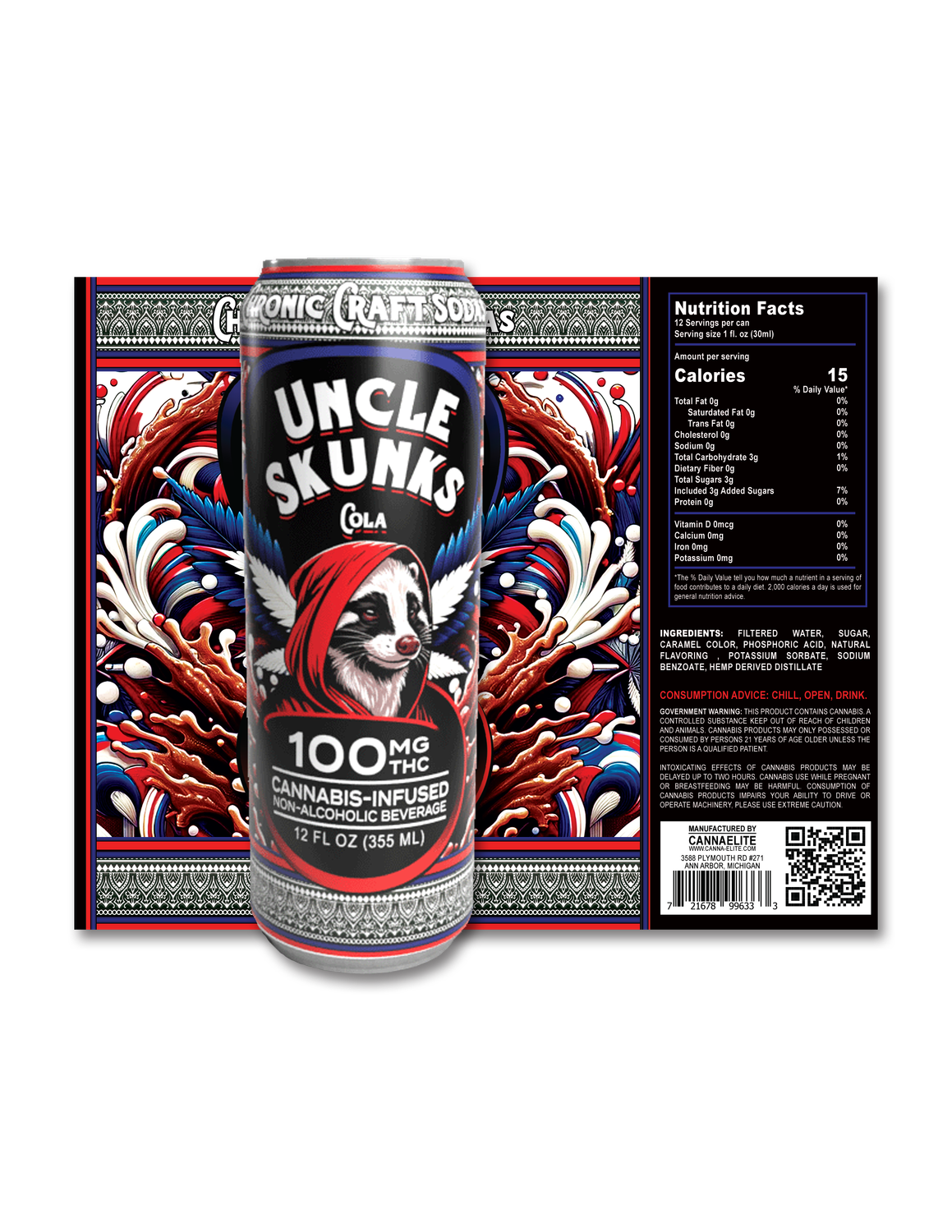 Delta 9 THC - Beverage - Uncle Skunk - Cola 100mg