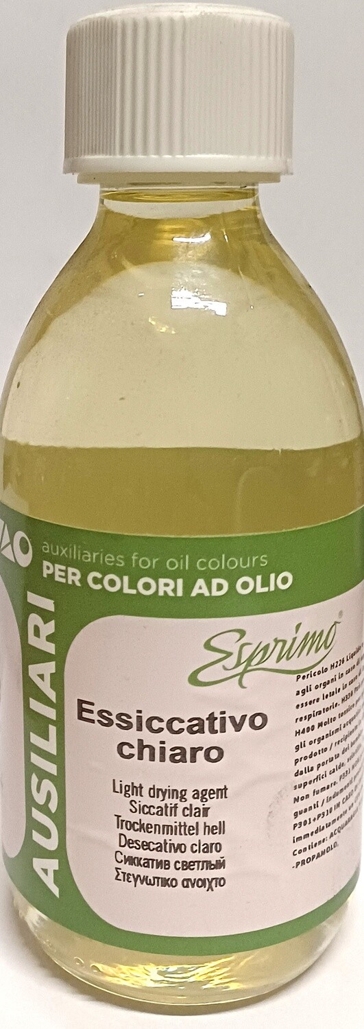 ESSICCATIVO chiaro essiccante  ausiliari per colori ad olio 250 ML