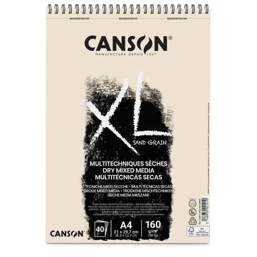 CANSON - XL, Blocco spiralato Dry Mixed Media Sand Grain