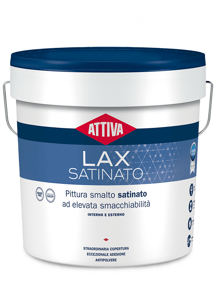 BOERO ATTIVA LAX SATINATO pittura smalto satinato ad elevata smacchiabilità  prodotto certificato