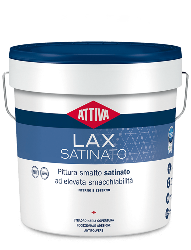 BOERO ATTIVA LAX SATINATO pittura smalto satinato ad elevata smacchiabilità  prodotto certificato