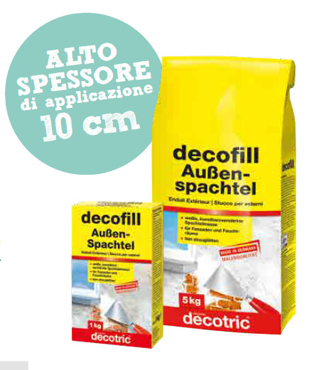 DECOTRIC DECOFILL stucco cementizio rinforzato ruvido per alti spessori