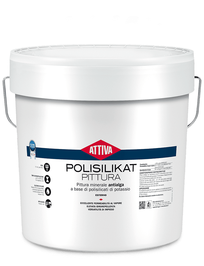 BOERO ATTIVA POLISILIKAT Pittura minerale ANTIALGA a base di POLISILICATI DI POTASSIO
