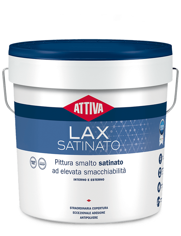 BOERO ATTIVA LAX SATINATO pittura smalto satinato ad elevata smacchiabilità  prodotto certificato