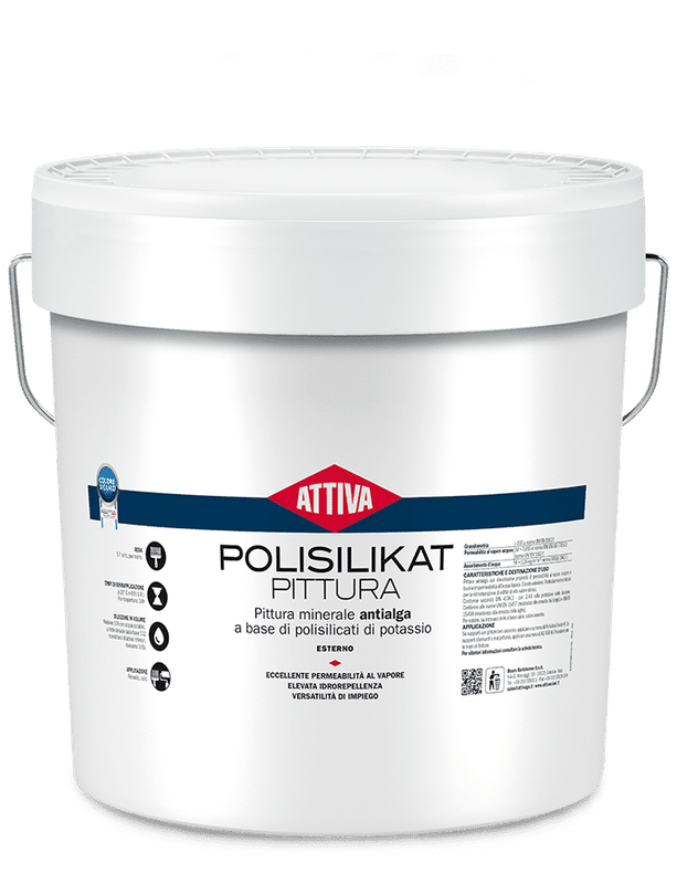 BOERO ATTIVA POLISILIKAT Pittura minerale ANTIALGA a base di POLISILICATI DI POTASSIO