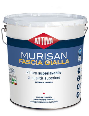 BOERO ATTIVA MURISAN FASCIA GIALLA Pittura SUPERLAVABILE di qualità superiore