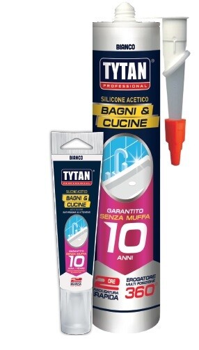 TYTAN SILICONE ACETICO BAGNI E CUCINE antimuffa ultra rapido