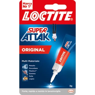 LOCTITE SUPER ATTAK ORIGINAL adesivo liquido ultra rapido e ultra potente LOCTITE SUPER ATTAK ORIGINAL adesivo liquido ultra rapido e ultra potente
