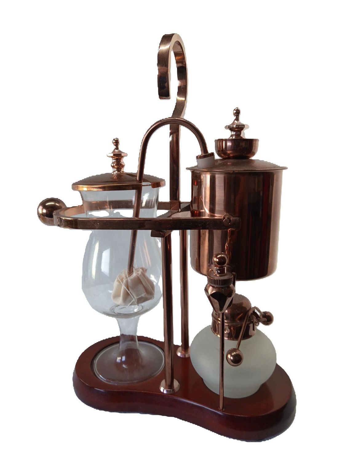 Belgischer Syphon Kaffee-/ Teebereiter Kupferfarben Antikes Design Belgischer Syphon Kaffee-/ Teebereiter Kupferfarben Antikes Design
