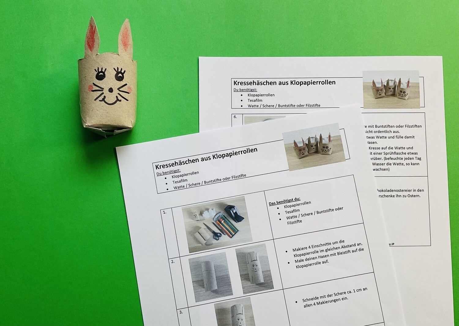 Kressehäschen aus Klopapierrollen
PDF Anleitung