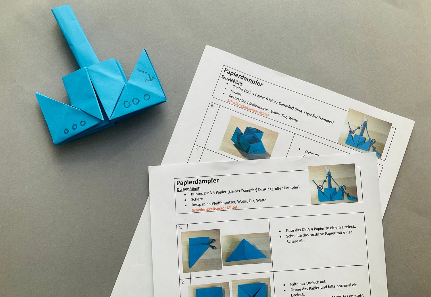 Papierdampfer PDF Anleitung
