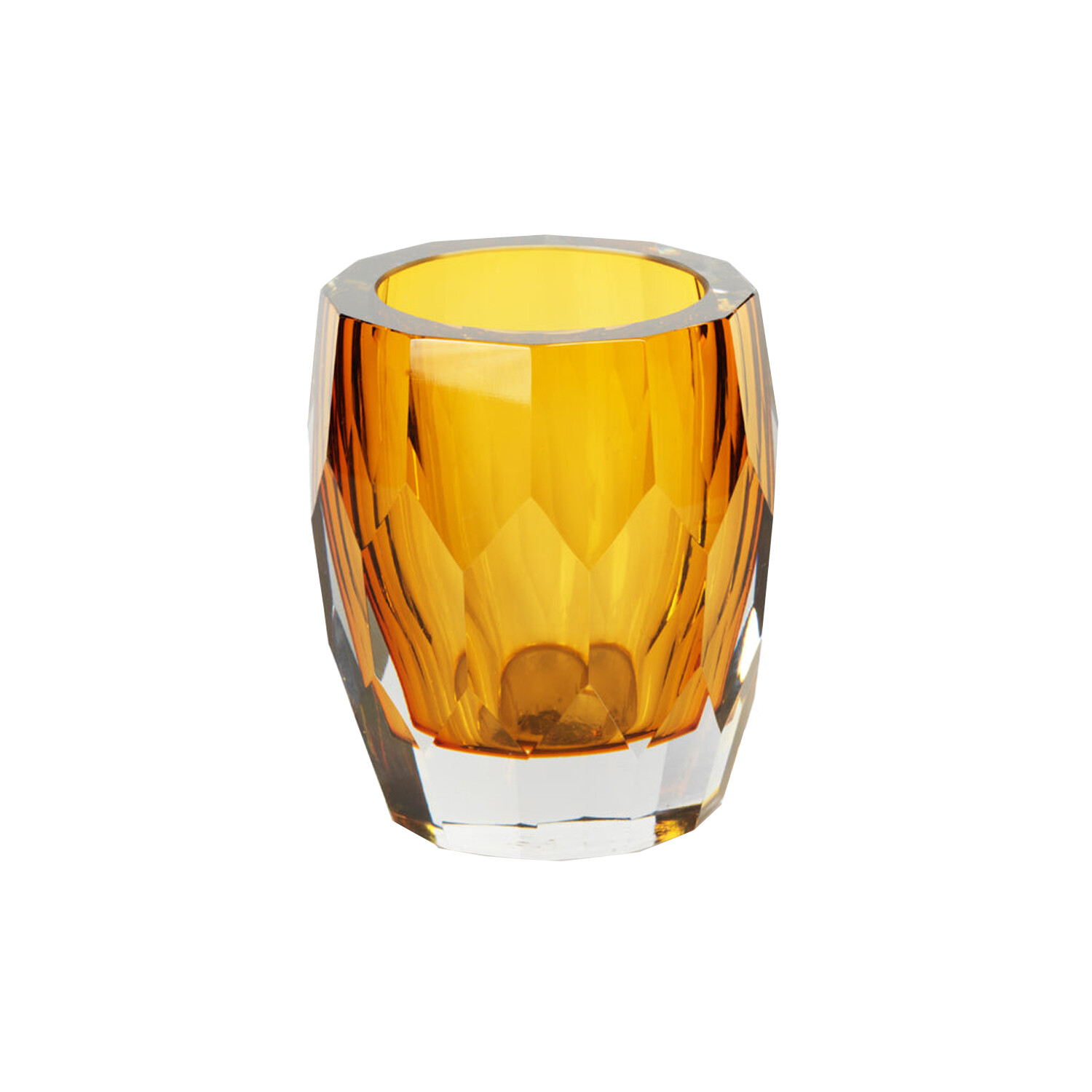 Cut Glass Hurricane Amber