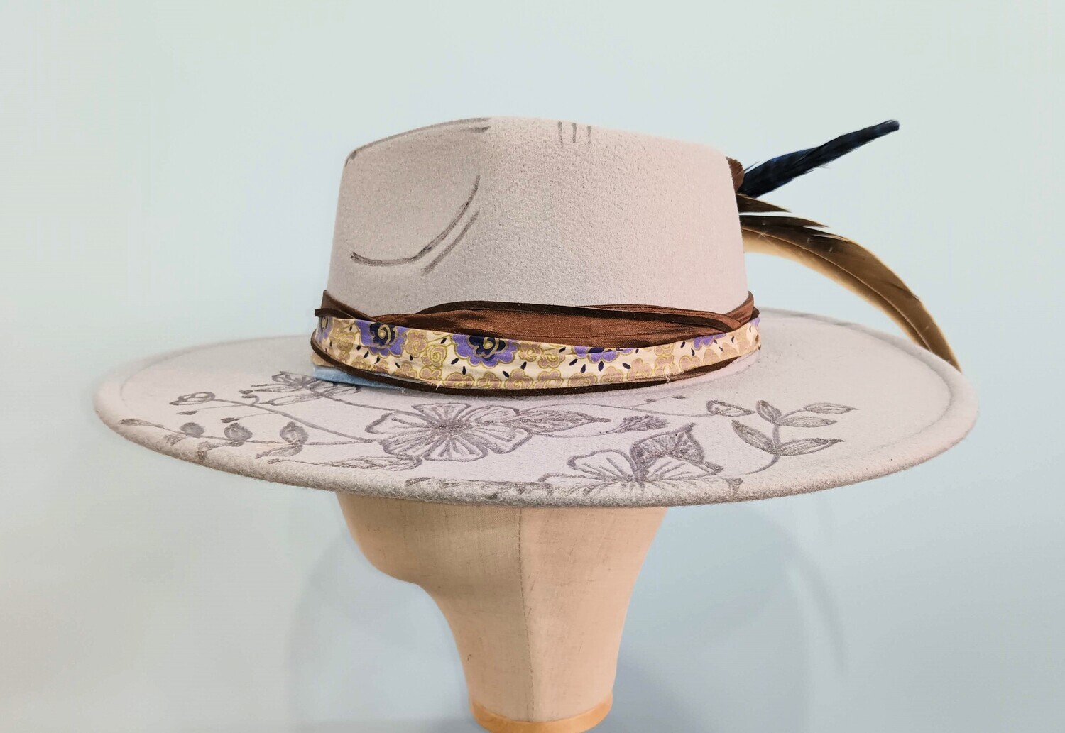 Rancher L.Blue/ Wi/ Wdbrn/ Custom Flowers