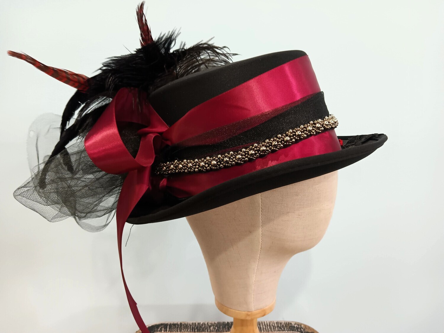 Permasilk Ladies Scarlet Top Hat