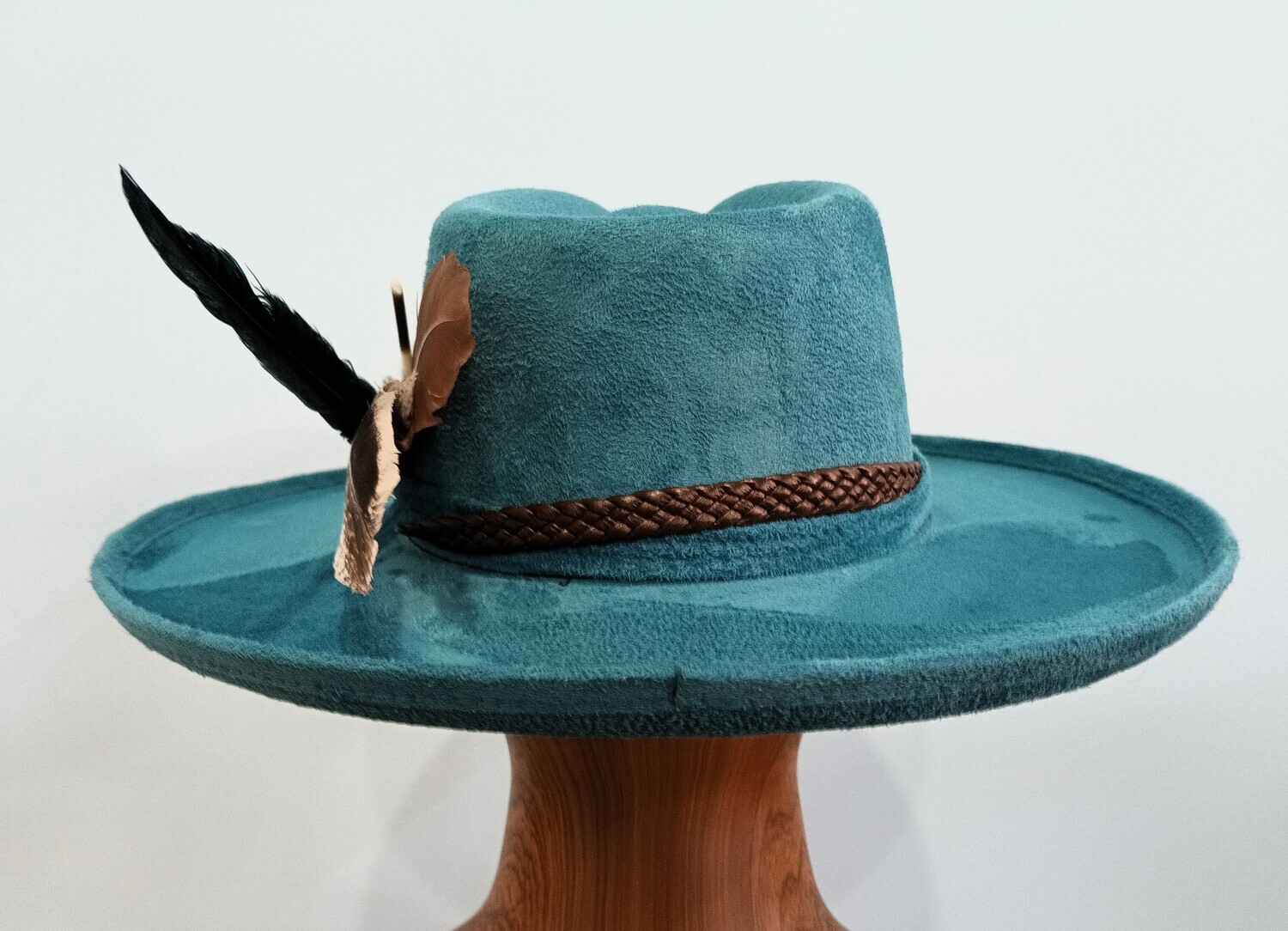 Tash Turq Rld Brim Rancher Fthr/ Band 2