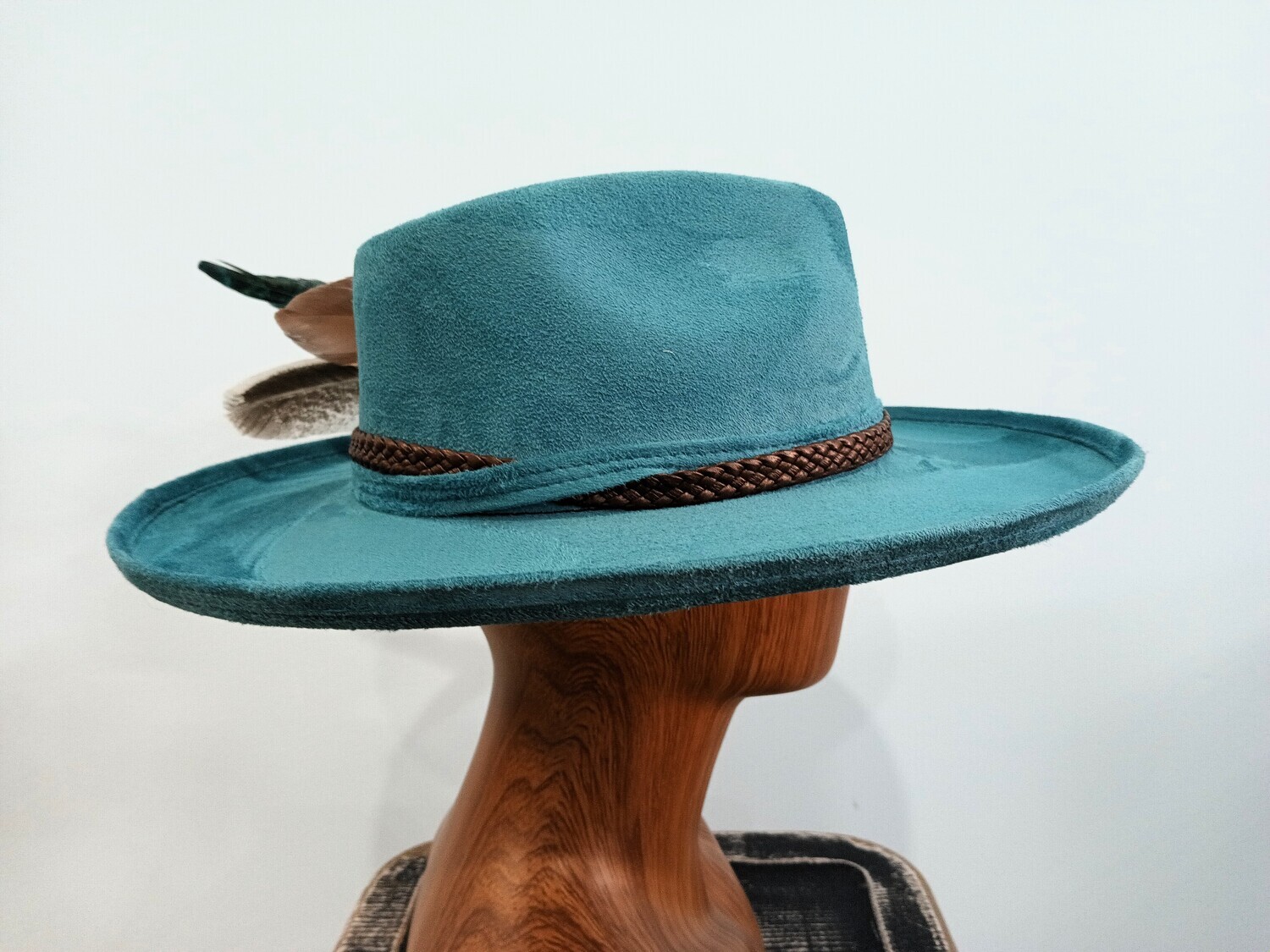 Tash Turq Rld Brim Rancher Fthr/ Band 2