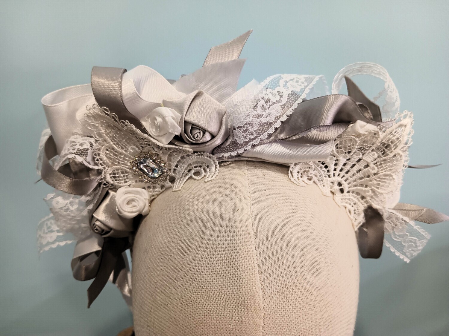 White &amp; Silver Headband 1