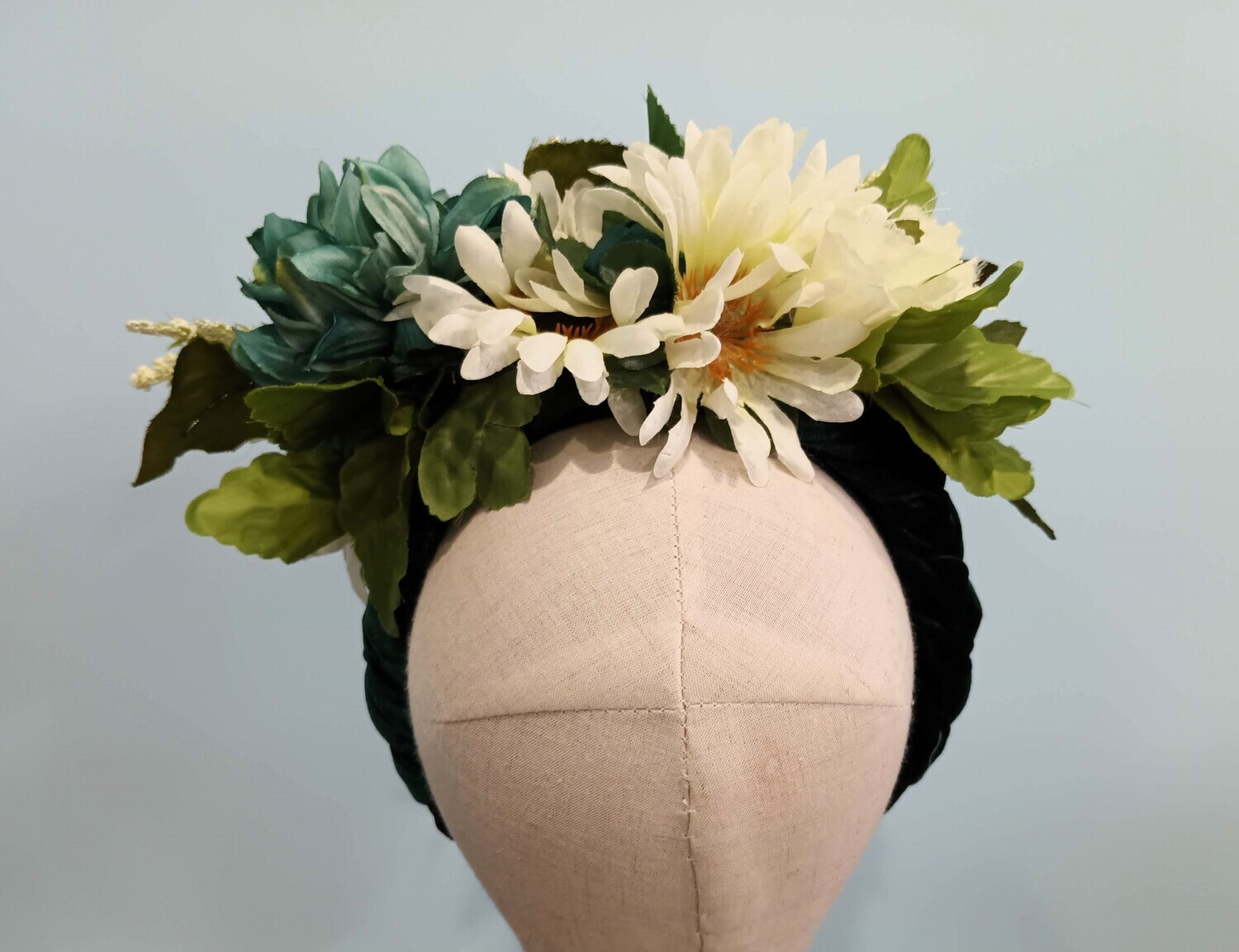 Teal &amp; Ivory Headband 1